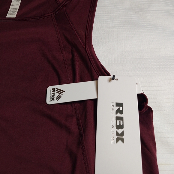 NWT RBX Crop Top Active Burgundy Red Tank Top Size Large - Picture 2 of 6